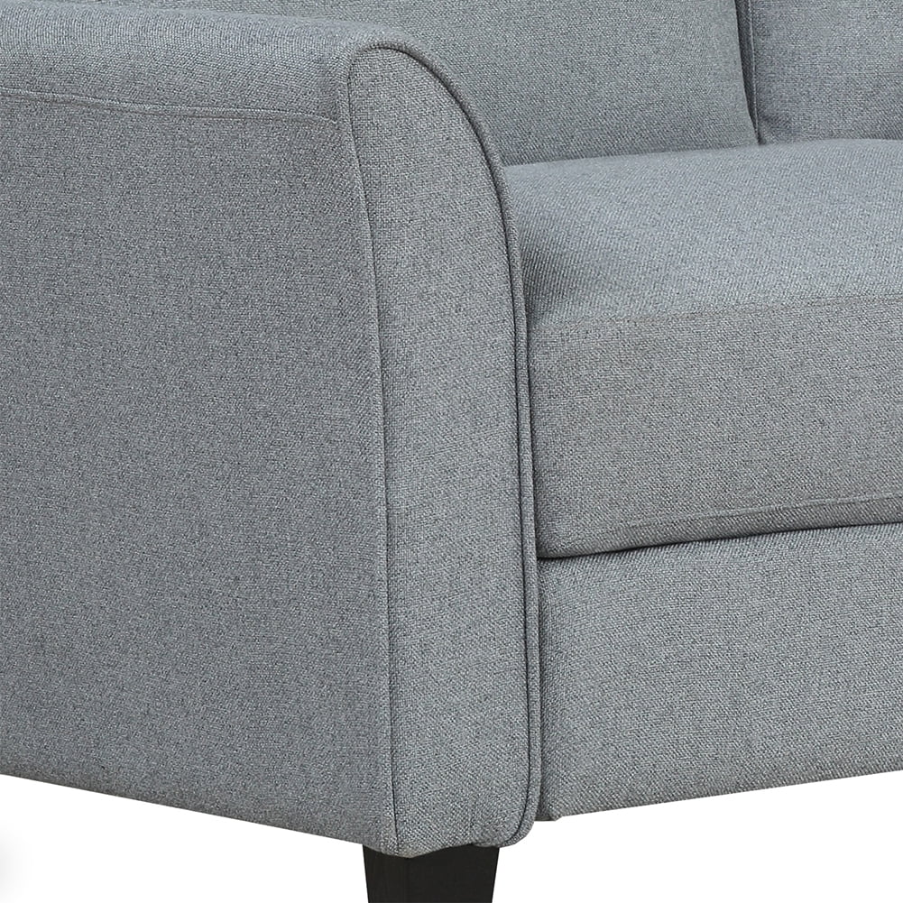 Kadyn Modern 3-Seat Apartment Sofas Couch, Upholstered Sofa with Wood Legs, Futon Sofa for Living Room, Gray