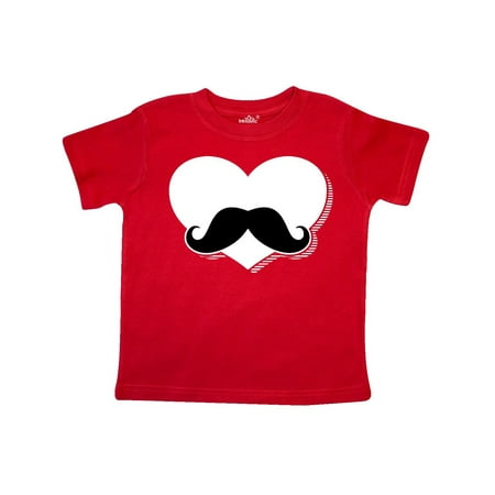 

Inktastic Mustache Heart BLK Gift Toddler Boy or Toddler Girl T-Shirt