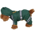 thumbnail image 2 of Abrigo impermeable mediano para perros, chaqueta para gatos con capucha ajustable y tira reflectante, mono para exteriores (verde, S), 2 of 5