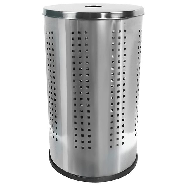 Krugg 46L Panier à Linge Panier à Linge avec Couvercle, Acier Inoxydable Poli