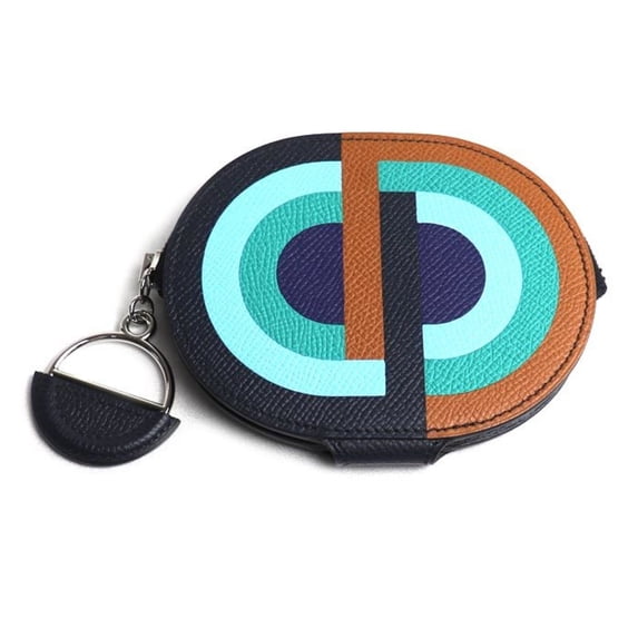 Pre-Owned HERMES In the Loop Mini Veau Epsom Wallet/Coin Case, Blue Indigo Multicolor, Y Stamp,...