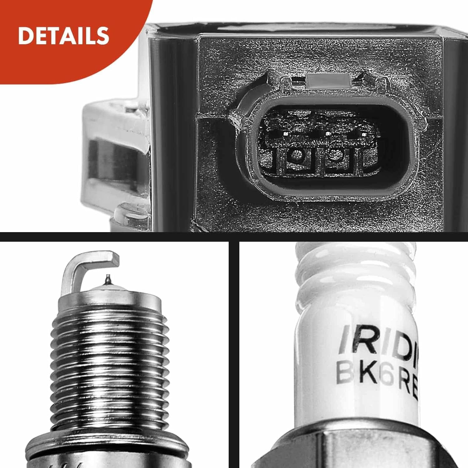A-Premium Ignition Coils and Spark Plugs Kits Compatible with Acura TSX 2009-2014 L4 2.4L, Replace# 30520RL5A01, LKR7BGPS 4-PC Set