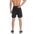 thumbnail image 3 of FEDTOSING Men's 2 in 1 Running Shorts Black Quick Dry Athletic Shorts With Pockets,up to 3XL, 3 of 5