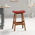 thumbnail image 2 of Pemberly Row 25.25" Mid-Century Wood Counter Stool in Red (Set of 2), 2 of 6