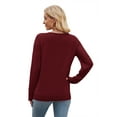 thumbnail image 6 of Ronuti Sweaters for Women V Neck Long Sleeve Casual Fall Tops Crochet Knit Lightweight Pullover Fashion Clothes 2026, 6 of 11