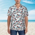 thumbnail image 4 of Lsque Disco Ball Cherry With Bow pattern Hawaiian Shirt for Men, Unisex Summer Beach Casual Short Sleeve Button Down Shirts-Large, 4 of 9