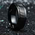 thumbnail image 6 of Wedding Rings For Men. 8mm Black Hammered Tungsten Wedding Band. Warranty, 6 of 7