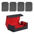 thumbnail image 4 of figatia Boîte de Cartes à Collectionner avec Fermeture Magnétique et 4 Séparateurs de Cartes Noir Rouge avec Gris, 4 of 9