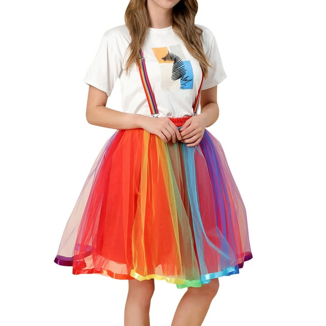 Jupes pour Femmes Longueur Genou Longue Adulte Tutu Superposée Courte Jupe de Bal de Promo Midi Jupe en Raphia Jupe de Table Mini Grande Taille Plissée Écolière Jupe à Volants Froncée pour Maison Mobile Blanc G