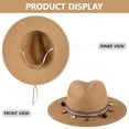 thumbnail image 3 of COOPLUS Womens Summer Straw Hat Wide Brim Foldable Panama Sun Protection Hat for Women, 3 of 6