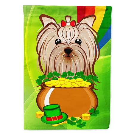 - Yorkie Yorkshire Terrier St. Patrick's Day Garden Flag