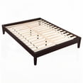 thumbnail image 3 of Queen Size Pine Platform Bed with Low-Profile Rails and Tapered Legs, Cappuccino for Bedroom, 3 of 7