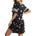 thumbnail image 4 of MINTREUS Women's Valentine's Day Nightgown Short Sleeve Nightshirt V Neck Sleep Shirt Loose Loungewear Casual Sleepwear S-3X, 4 of 8