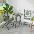 thumbnail image 2 of Gymax 24 Inch Patio Bistro Table Metal Structure w/ Ceramic Tile Tabletop Heavy-Duty, 2 of 8