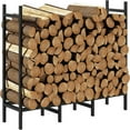 thumbnail image 1 of Support de Bûches de Bois de 4 Pi pour l'Extérieur, Robuste, en Métal, Support de Bois de Chauffage Réglable, 1 of 5