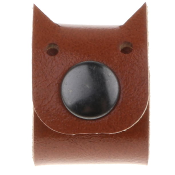 Organizador de cables para auriculares con forma de gato, con clip marrón
