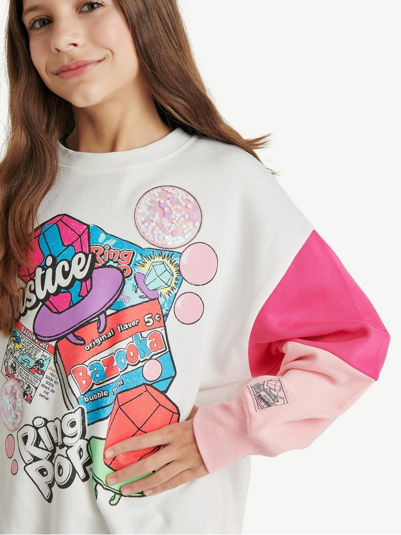 Justice Girls Ring Pop/Bazooka Collab Crew, Sizes XS-XLP - Walmart.com
