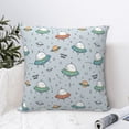 thumbnail image 4 of Pofeuu Spaceship Print Double-sided plush pillowcase Square Throw Pillow Covers Pillows Cover for Living Room Bedroom Sofa Couch Cushion Cover（No pillow core）-12"x12", 4 of 7