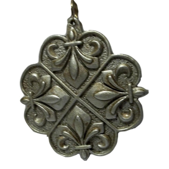 Fleur de Lis Silver Tiles Mardi Gras Bead Necklace Party Favor