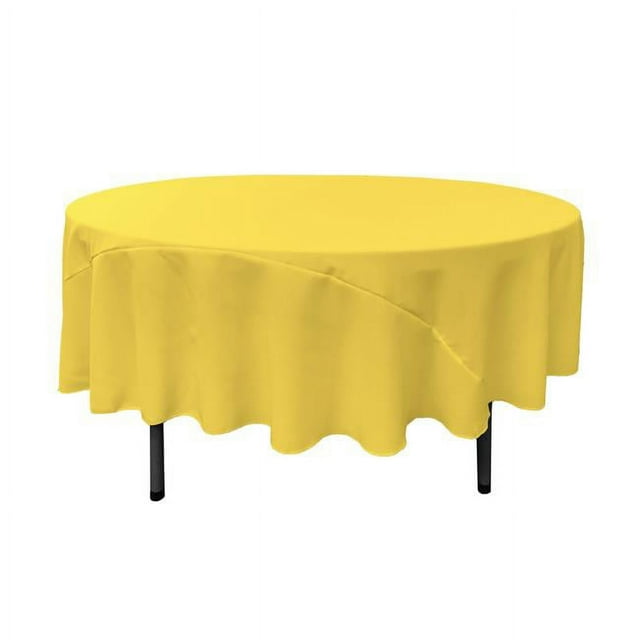 LA Linen TCpop90R-YellowLgtP99 Nappe en Popeline de Polyester Jaune Clair - 90 in. Round