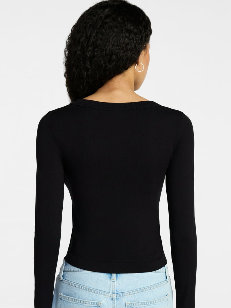 No Boundaries Seamless Scoop Neck Top, Women's XXS-XXL - Walmart.com