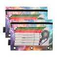 thumbnail image 2 of Colorful Clouds on Sea 2 Pack Pencil Pouch for 3 Ring Binder Smooth Zipper Folders with Pockets Clear Window Pencil Case, 2 of 6