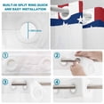 thumbnail image 3 of No Hook Shower Curtain with Built-in Rings - American Flag 4th of July Washable Waterproof Fabric Bathroom Curtains for Hotel,Rentals, 60 X 72 Inch Long , Red White Blue Striped, 3 of 9