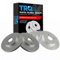 TRQ Front & Rear Performance Brake Rotors Set Premium G-Coated Fits Select 2002-2004 Ford Focus