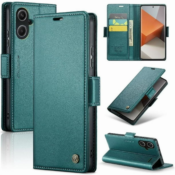 Funda tipo cartera Xiaomi Redmi Note 13 Pro Plus con cierre magnético, RFID, tarjetero, soporte, carga inalámbrica