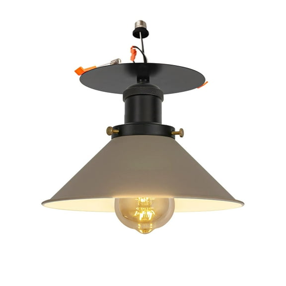 Kiven Can Lights Retrofit Recessed Lighting with E26 Power Outlet Adapter, Replacement Conversion Kit for 2-3.5in Holes,Farmhouse Recessed Lighting Converter Kit for Hallway Kitchen,Khaki BD0173