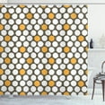 thumbnail image 1 of Ambesonne Retro Shower Curtain, Bicolor Grunge Style Dots, 69"Wx75"L, Dark Taupe Orange, 1 of 3