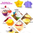 thumbnail image 2 of Revestimientos de silicona para cupcakes Tazas para hornear reutilizables Antiadherentes Moldes para muffins de repostería fáciles de limpiar 4 formas redondas, estrellas, corazón, flores, 24 piezas coloridas brillar Electrónica, 2 of 3