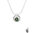 thumbnail image 2 of Delight Jewelry Silvertone 3-D Green Enamel Kiwi Live Ring Charm Necklace, 18", 2 of 4