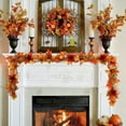thumbnail image 3 of sruoe Halloween Decoration, Fall Garland Maple Leaf, Artificial Green Plant, Maple Leaf Garland, Christmas Fall Maple Garland, Vine Garland for Home Halloween Christmas Party Fireplace Decoration, 3 of 6