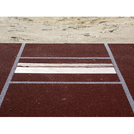 LAMINATED POSTER Absprung Board Jump Mark Long Jump Pit Sand Poster Print 24 x (Best Sand For Long Jump Pit)