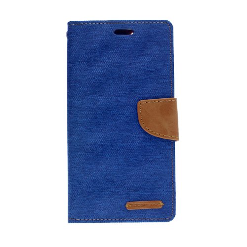 TopSave Goospery CANVAS Card Holder Fabric Folio Wallet Flip Case For iPhone 14 Pro Max (6.7"), Blue