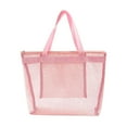 thumbnail image 2 of Abbracc Mesh Beach Bag with Zipper Large Capacity with Top Handles Swimming Pool Bag Pink, 2 of 6