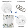 thumbnail image 4 of Green Blue Pumpkins Fall Shower Curtain, Waterproof Shower Curtains for Bathroom, Eucalyptus Leaves Thanksgiving Botanical Washable Fabric Bathtub Curtain Set Bath Decor with 12 Hooks 48"x72", 4 of 8