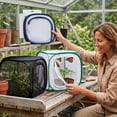 thumbnail image 2 of Foldable Butterfly Habitat, 12" Butterfly Cage for Caterpillars, Create Farm, Enclosure for Breeding Soldier Fly, Ladybug, Dragonfly, or Housefly for Chicken and Reptile Feed, Green, 2 of 4