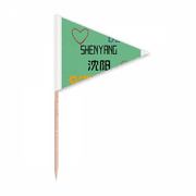 Provincial Capital Shenyang Toothpick Triangle Cupcake Toppers Flag