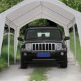 Abba Patio 10 x 20FtcOutdoor Carport Canopy with 6 Steel Legs, White