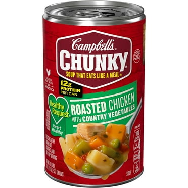 Campbell’s Chunky Healthy Request Soup, Ready to Serve Roasted Chicken Soup with Country Vegetables, 18.6 oz Can