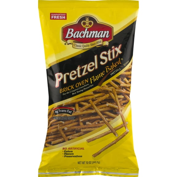 Bachman Pretzel Stix Brick Oven Flame Baked, 12 oz.Bags (Pack of 4)