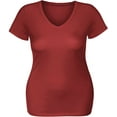 thumbnail image 2 of Emmalise Women's Plain Short Sleeve T-Shirt V-Neck Top Junior & Plus Sizes, 2 of 2