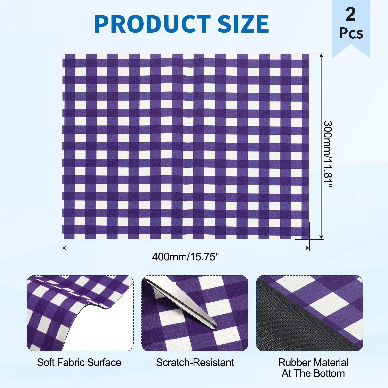 Uxcell 2 Pcs Washer and Dryer Top Protector Mat 12'' x 16'' - Non-Slip, Quick Drying Rubber Washing Machine Top Cover Pad Geometric Pattern for Home Kitchen Laundry Room, Purple