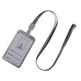 thumbnail image 1 of Vertical Style Aluminum Alloy Name Card Case Business Work Card Badge Holder with Lanyard, 1 of 7