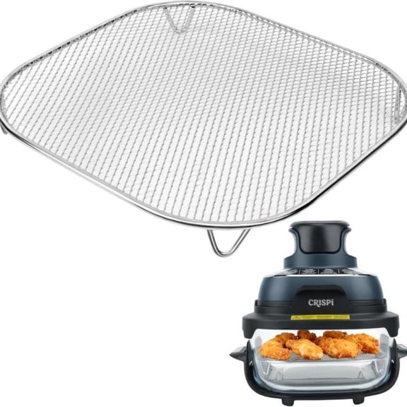 304 Stainless Steel Air Fryer Fry Basket Rack, Compatible with Ninja Crispi FN100 AS101, Heat-Resistant Cooking Rack for Air Fryers, Large 20x2.5cm