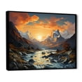 thumbnail image 2 of Designart "Serene Mountain Sunset" Landscape Mountains Floater Framed Canvas Prints, 2 of 5
