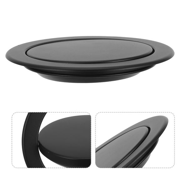 OUNONA 430 Stainless Steel Replacement Recessed Flap Lid for Kitchen and Bathroom Trash Can Waste Bin Covers