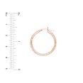 thumbnail image 4 of 14K Rose Gold 3x25mm D/C Inside & Outside Hoops - Women, 4 of 4